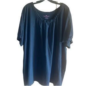 Woman within black 4X Black Top 100% cotton